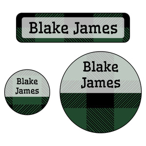 baby labels pack flannel green