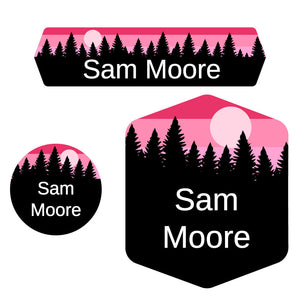 baby labels pack forest sky pink