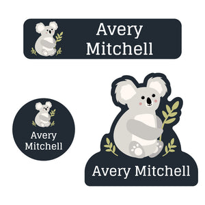 baby labels pack koala nighttime navy