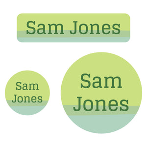 baby labels pack ombre green