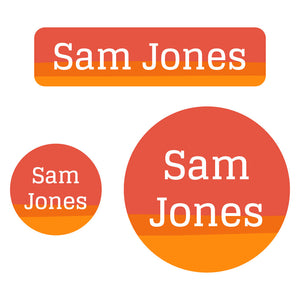 baby labels pack ombre orange