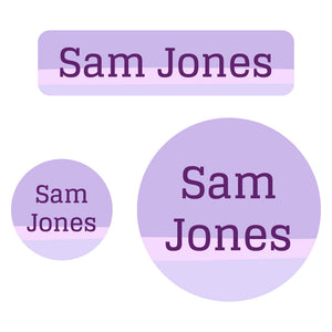 baby labels pack ombre purple