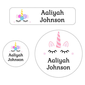 unicorn baby labels pack