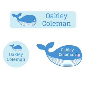 whale baby labels pack