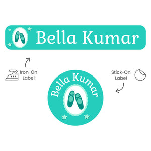 ballet turquoise camp clothing labels pack