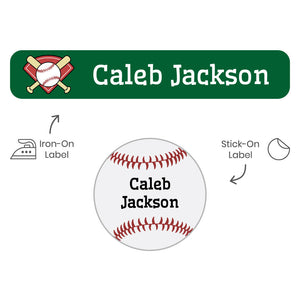 baseball camp clothing labels pack