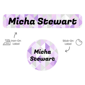 camp clothing labels pack crystal prism amethyst