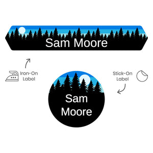 forest sky blue camp clothing labels pack