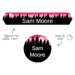 forest sky pink camp clothing labels pack