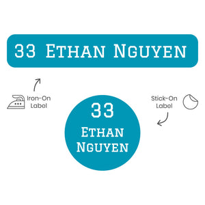 jersey turquoise camp clothing labels pack