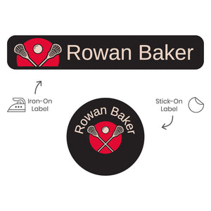 lacrosse red camp clothing labels pack