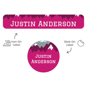 mountain top pink camp clothing labels pack