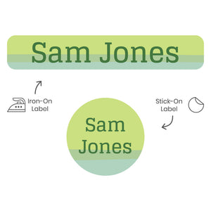 ombre green camp clothing labels pack