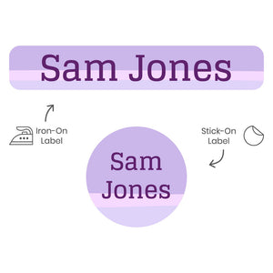 ombre purple camp clothing labels pack