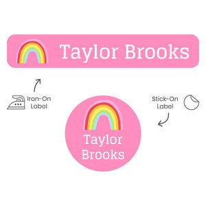rainbows pink camp clothing labels pack