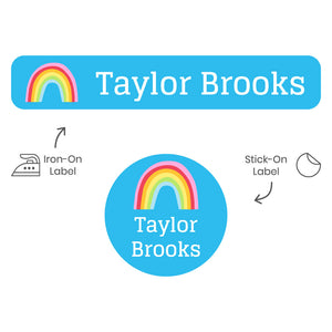 rainbows sky blue camp clothing labels pack