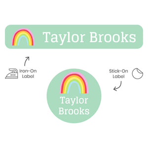 rainbows turquoise camp clothing labels pack