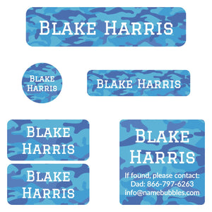camo camp labels pack