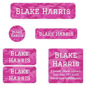 camo camp labels pack