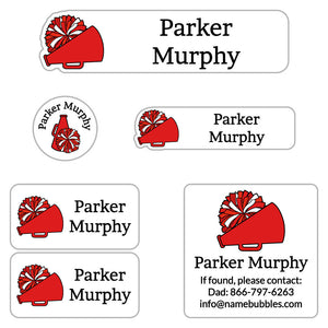 cheer red camp labels pack