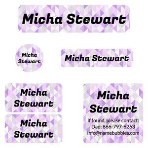 camp labels pack crystal prism amethyst