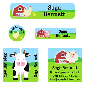 farm animals camp labels pack