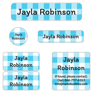 gingham camp labels pack