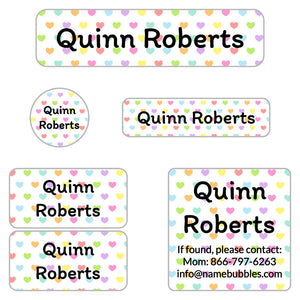 hearts camp labels pack