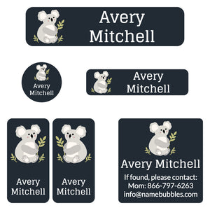 camp labels pack koala nighttime navy