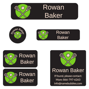 lacrosse lime green camp labels pack