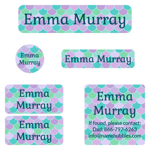 camp labels pack mermaid pattern ariel
