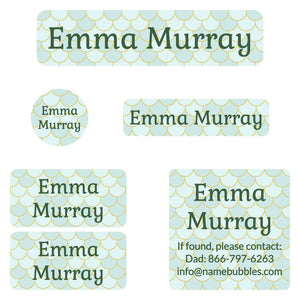 camp labels pack mermaid pattern mariana