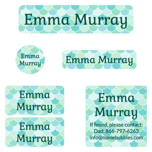 camp labels pack mermaid pattern oceana