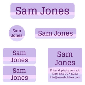 camp labels pack ombre purple