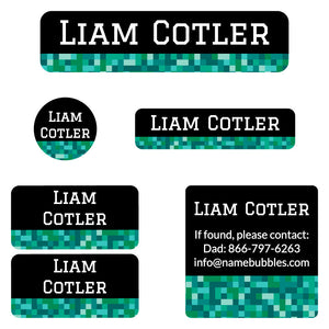 camp labels pack pixels turquoise