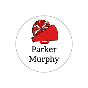 cheer red circle name labels