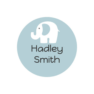 elephant muted blue circle name labels