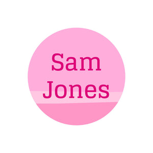 circle name labels for kids ombre pink
