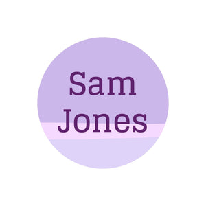 circle name labels for kids ombre purple