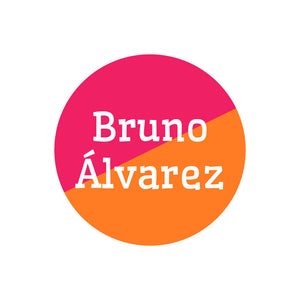 two-tone raspberry pink orange circle name labels
