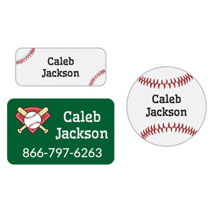 baseball clothing labels pack