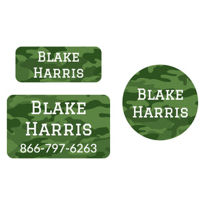 camo clothing labels pack