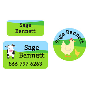 farm animals clothing labels pack