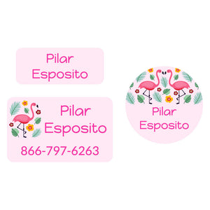 flamingo light pink clothing labels pack