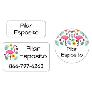flamingo white clothing labels pack