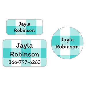 gingham clothing labels pack