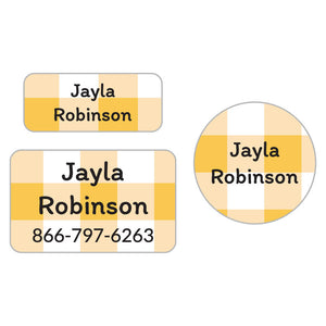 gingham clothing labels pack