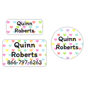 hearts clothing labels pack