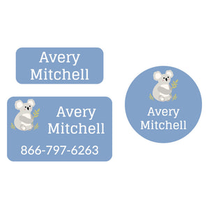 clothing labels pack koala afternoon sky blue