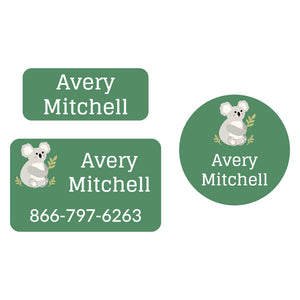 clothing labels pack koala eucalyptus green